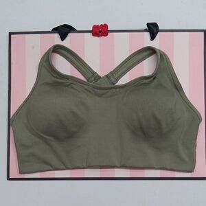 Victoria Secret Pink Sport Olive Women's Sports Ultimate Lightly Lined Size M